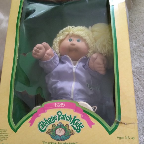 CABBAGE PATCH KIDS Doll 1985 New/Original box blonde hair Loop Sport Coat/Jeans - Picture 1 of 9